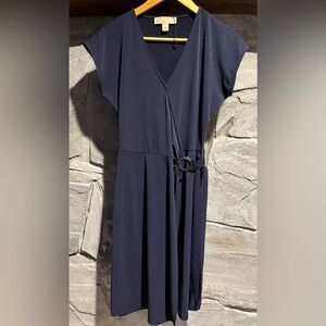 Michael Kors Elegant Navy Wrap Dress